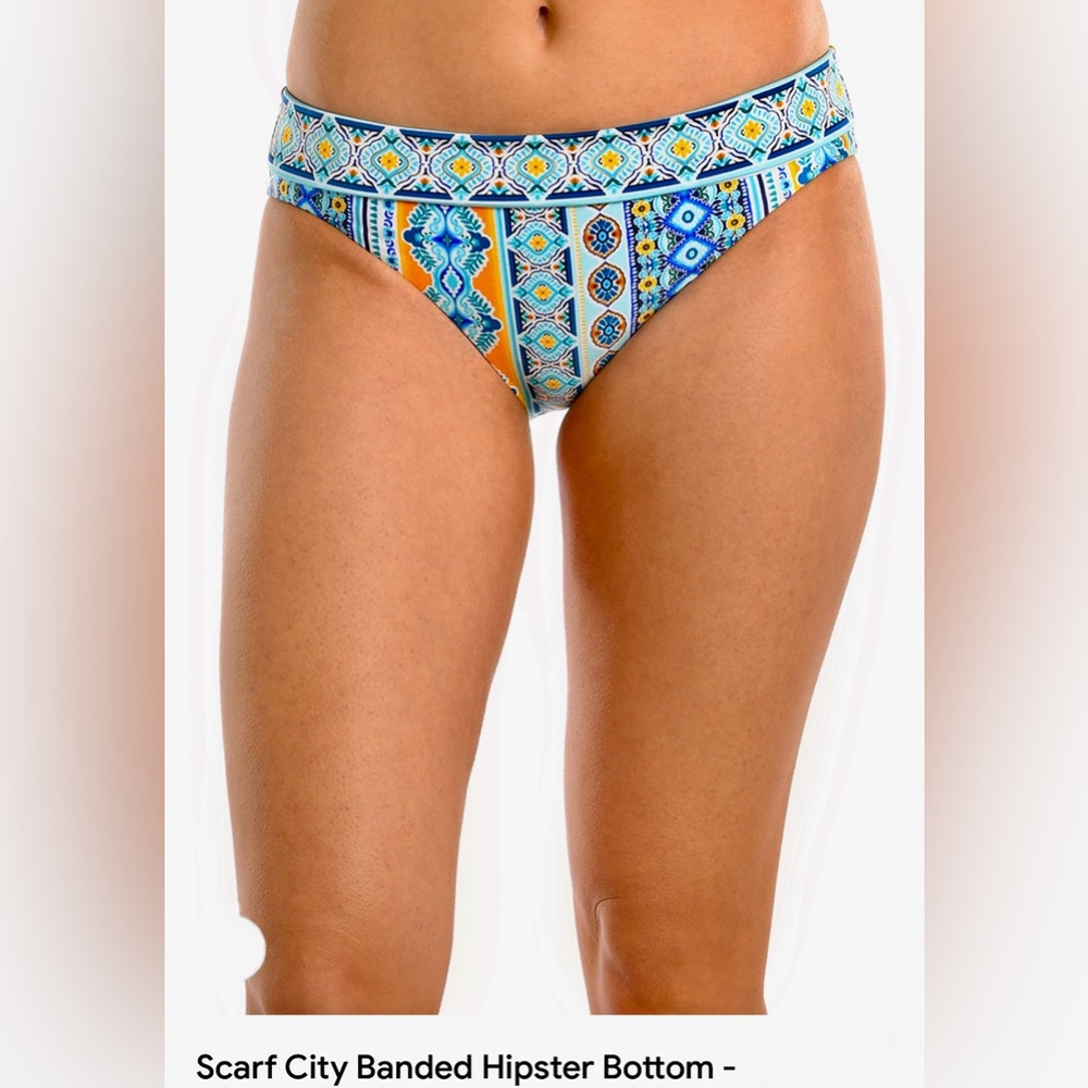 NWT La Blanca scarf City Banded Bikini Bottom 14 SOLD EBAY